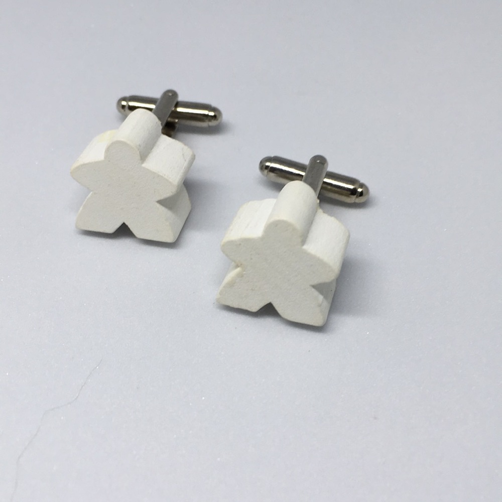 White meeple cufflinks